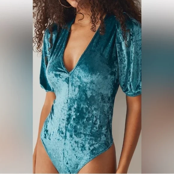 Free People Intimately NWT Don't You Wish Bodysuit in Deep Teal•Size Small•NWT - Picture 6 of 14